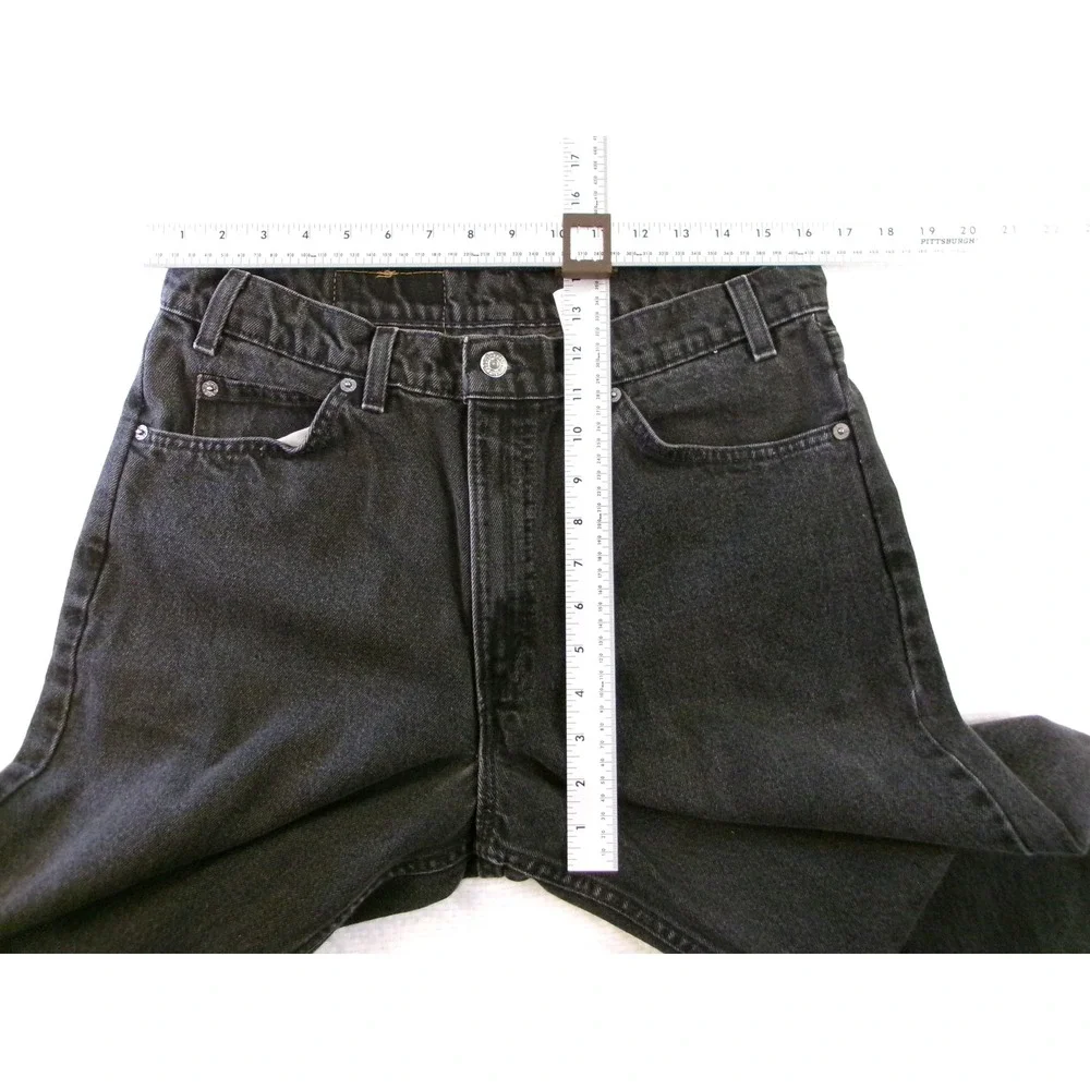 Vintage Levis 550 Relaxed Fit Black Jeans Mens 34x32 Orange Tab Made in USA 1997